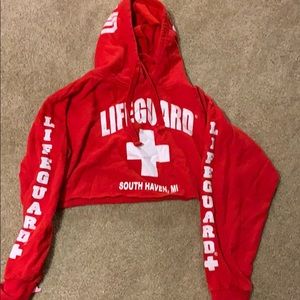 Cropped life guard hoodie